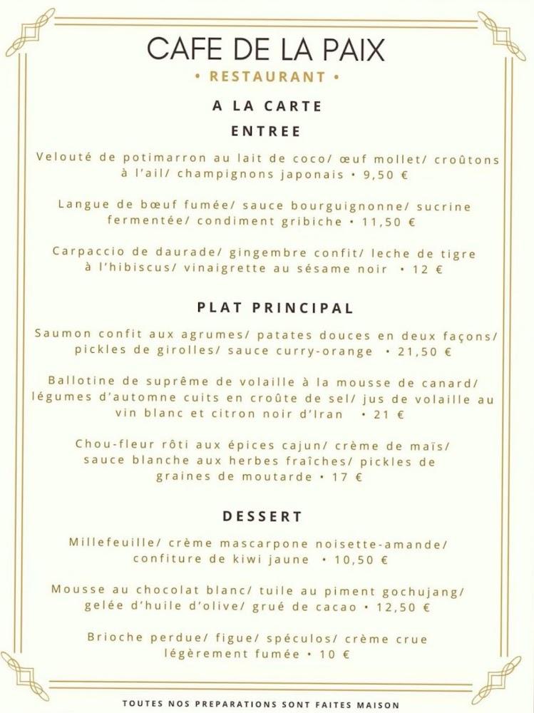 Le Café De la Paix - Menu Image 3