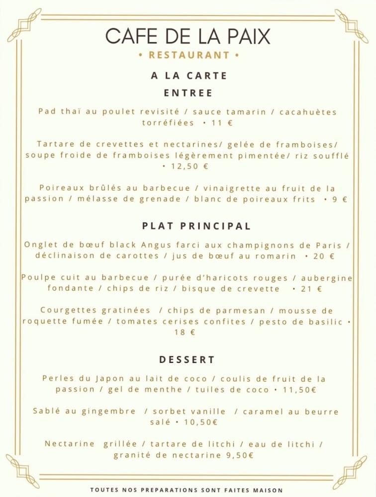 Le Café De la Paix - Menu Image 4